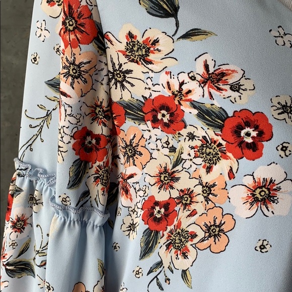 Retro Baby Blue Floral Dress - Picture 4 of 7